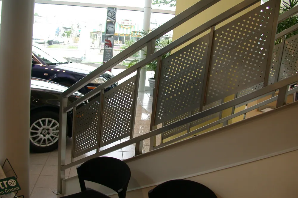 Perforated balcony railing